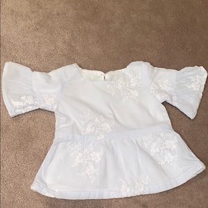 Janie and Jack light blue blouse with white detail